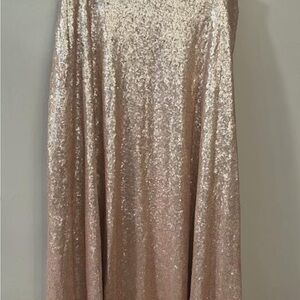 The Limited Sparkling Maxi Skirt in Rose Gold